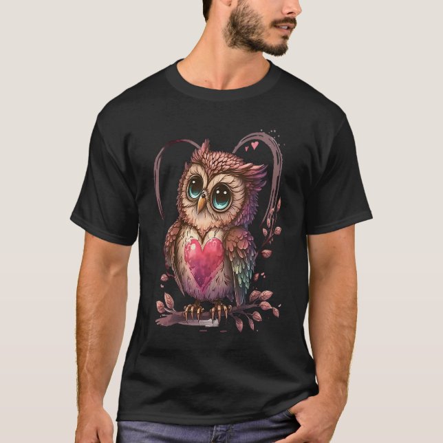 T-shirt Cute Little Owl Valetines Animal Love 5 (Devant)