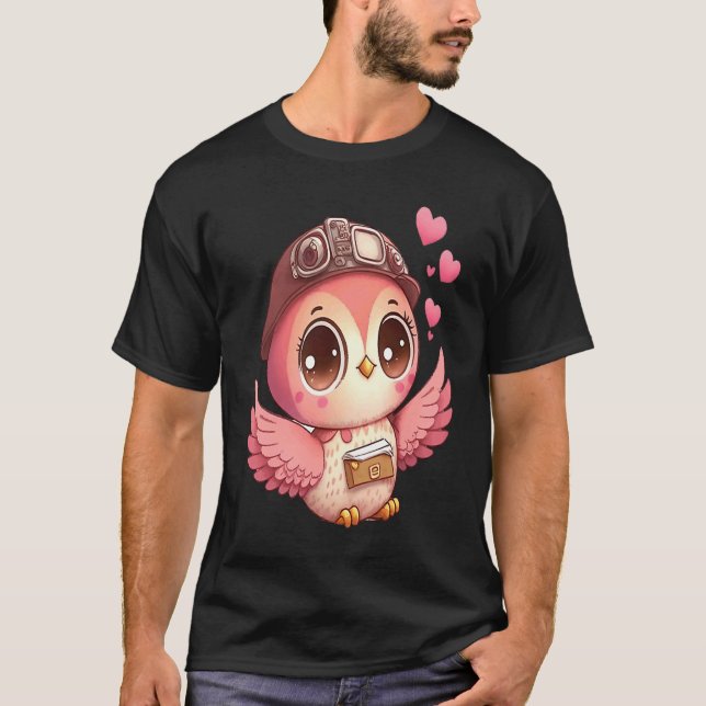 T-shirt Cute Little Owl Valetines Animal Love  8 (Devant)