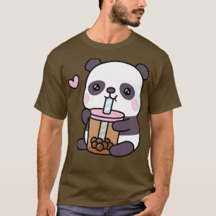 T-shirt Cute Little Panda Aime Le Thé Bubble