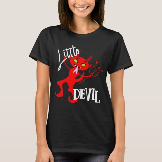 T-shirt Cute Little Red Devil Funny Graphic (Devant)