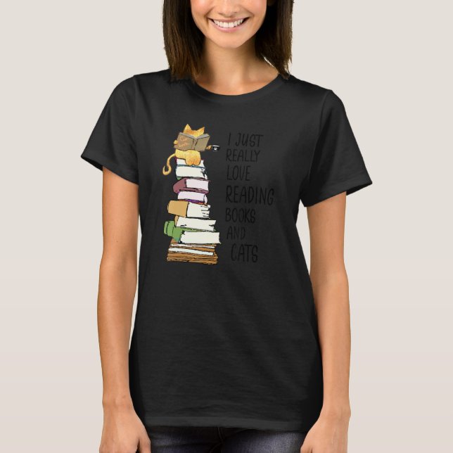 T-shirt Cute Livre Bookwork Nerd Lecture Enseignant Kitty  (Devant)