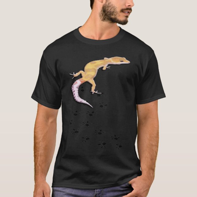 T-shirt Cute Lizard Reptile Avec Tracks Escalade Gecko (Devant)