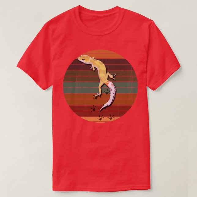 T-shirt Cute Lizard Reptile Leopard Gecko avec Tracks Clim (Design devant)