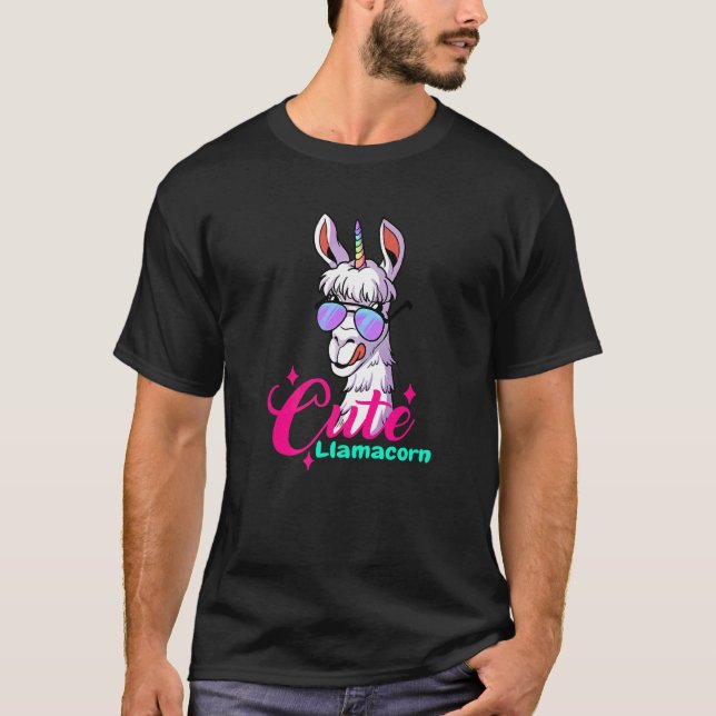 T-shirt Cute Llama Alpaca Llamas Enfants Filles Femmes (Devant)