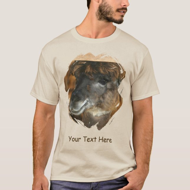 T-shirt Cute Llama Personalized Animal  (Devant)