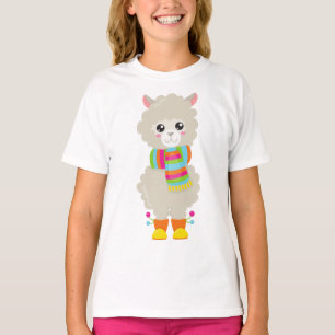 T-shirt Cute Llama, Petite Llama, Alpaga, Llama Avec Échar