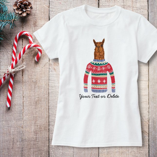 T-Shirt Cute Llama portant drôle laide de Noël moche (Créateur téléchargé)