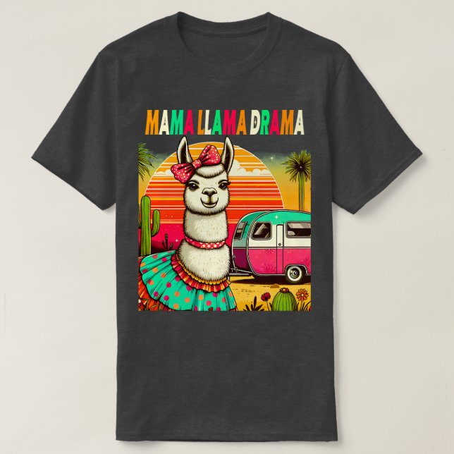 T-shirt Cute Llama Squad Shirt Retro 80s Style Design (Design devant)