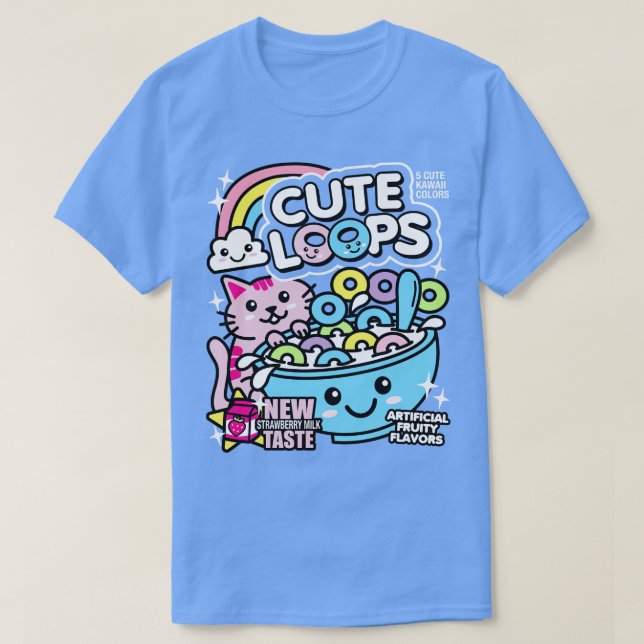 T-shirt Cute Loops Kawaii Cereal (Design devant)