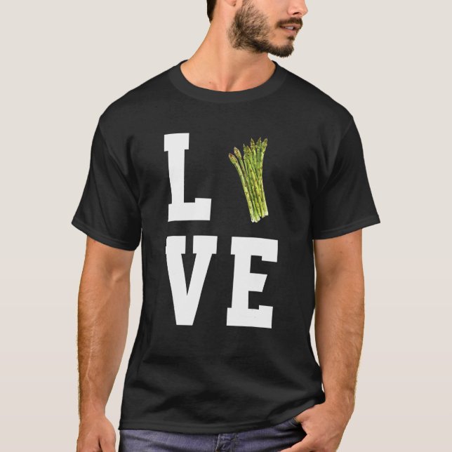 T-shirt Cute Love Asparagus Costume Vegetable (Devant)