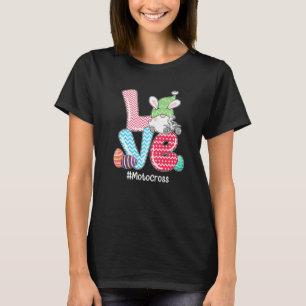 T-shirt Cute LOVE Bunny Gnome Motocross Oeufs Chasse Easte
