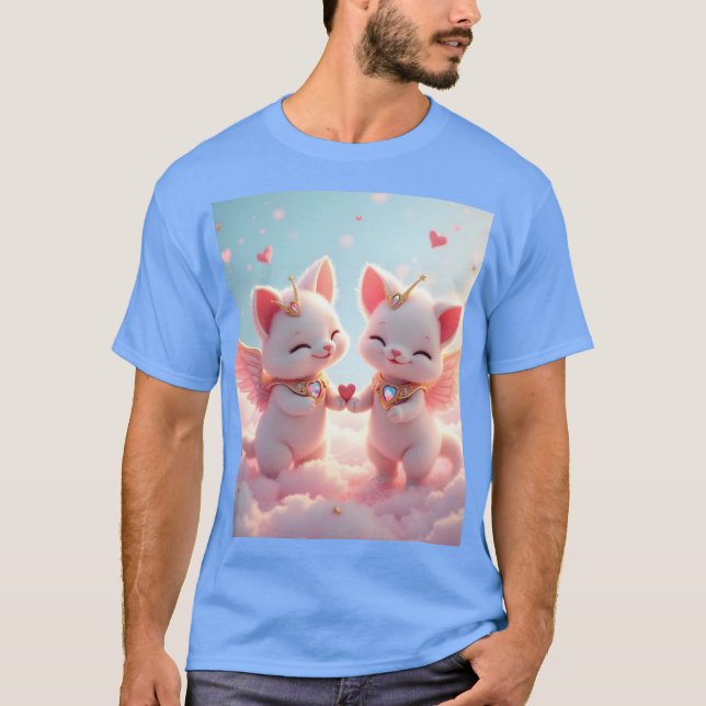 T-shirt Cute Love Cats (Devant)