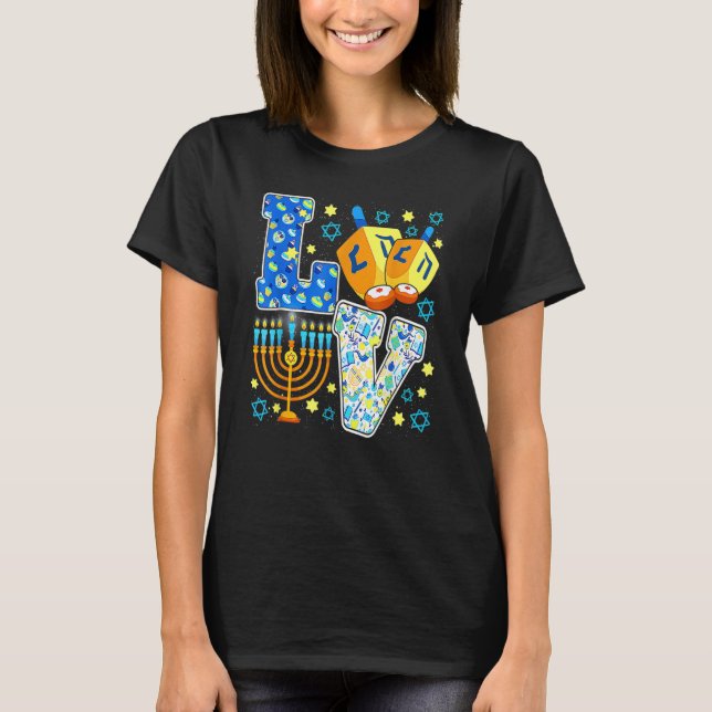 T-shirt Cute LOVE Chanukah Hanoukka Décorations Dreidel Me (Devant)