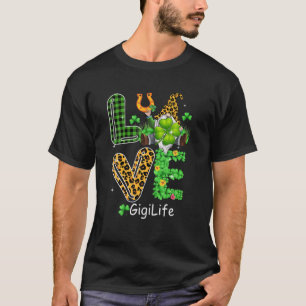 T-shirt Cute Love Gigi Life Plaid Leopard Gnome St. Patron