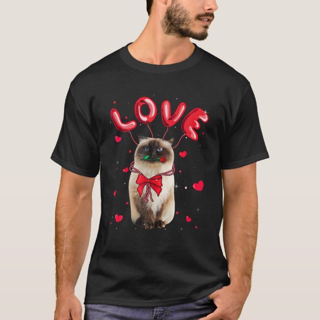 T-shirt Cute Love Himalayan Chat Valentine Amoureux des ch (Devant)