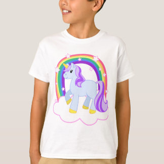 T-shirt Cute Magical Unicorn avec arc-en-ciel (personnalis