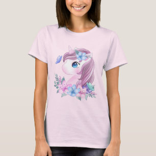 T-shirt Cute & Magique Baby Unicorne avec gros yeux
