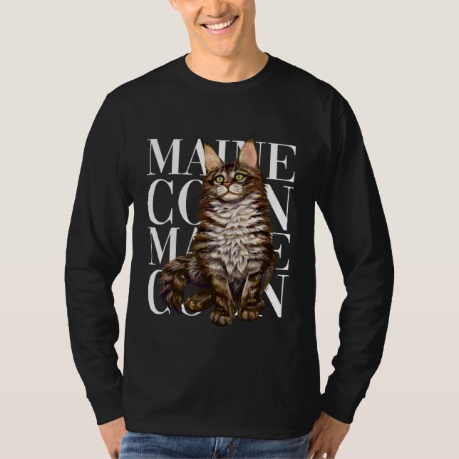 T-shirt Cute Maine Coon Cat (Devant)