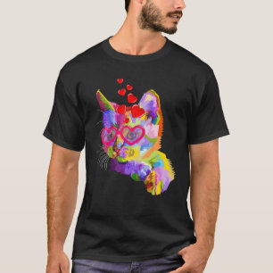 T-shirt Cute Maine Coon Chat Coeur Saint Valentin Décor Ch