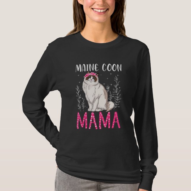 T-shirt Cute Maine Coon Funny Main Coon Mama femmes Mot (Devant)