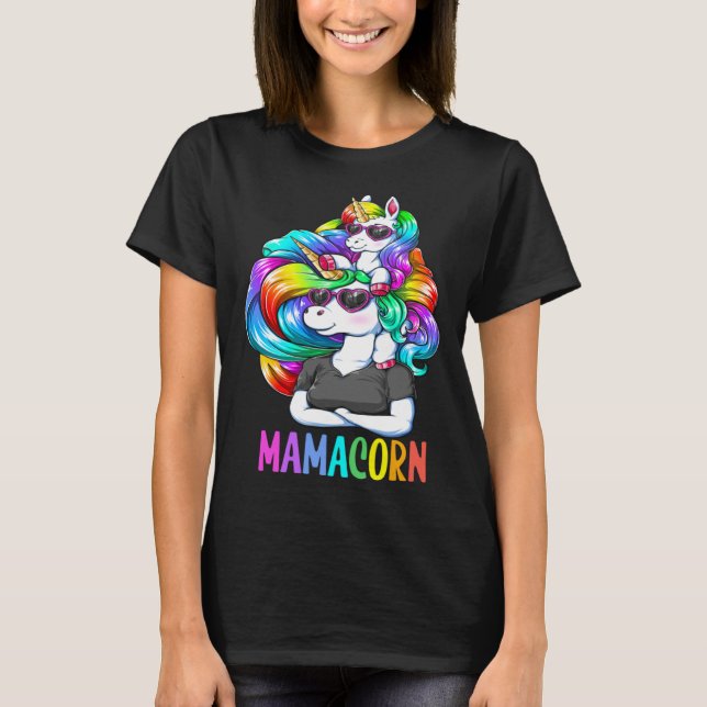 T-shirt Cute Mamacorn Unicorn Costume Women Mom Mother's D (Devant)