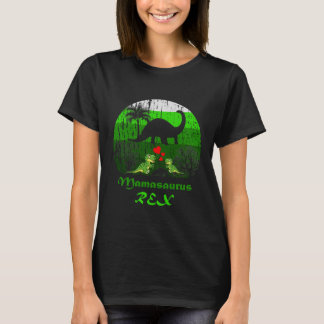 T-shirt Cute Mamasaurus Rex Deux enfants Dinosaure Moms