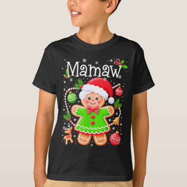 T-shirt Cute Mamaw Gingerbread Family Matching Christmas C (Devant)