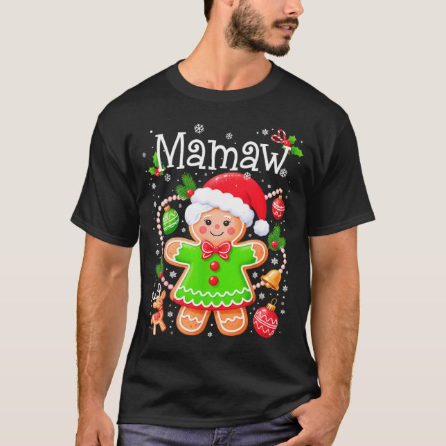 T-shirt Cute Mamaw Gingerbread Family Matching Christmas C (Devant)