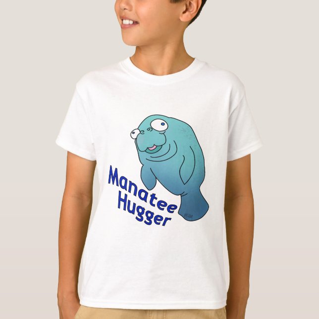 T-shirt Cute Manatee Hugger Cartographier animal (Devant)
