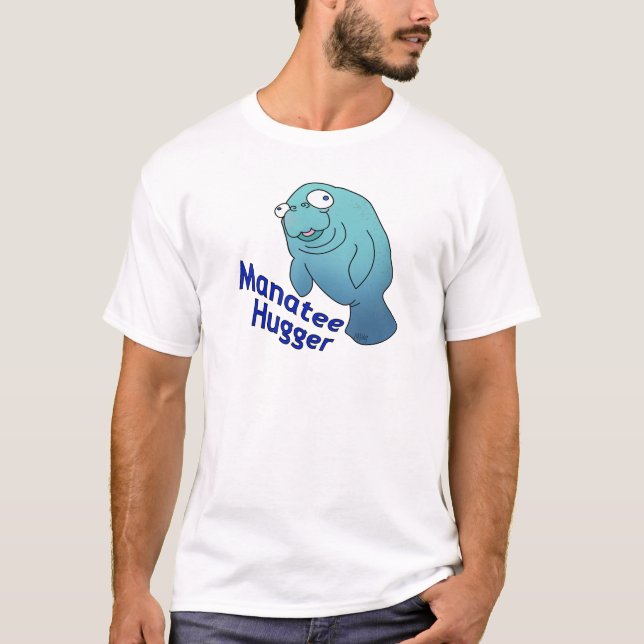 T-shirt Cute Manatee Hugger Cartographier animal (Devant)
