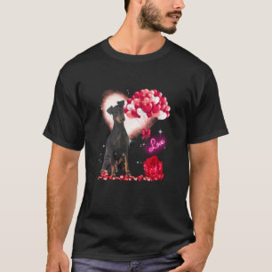 T-shirt Cute Manchester Terrier Balloon Heart Valentine's