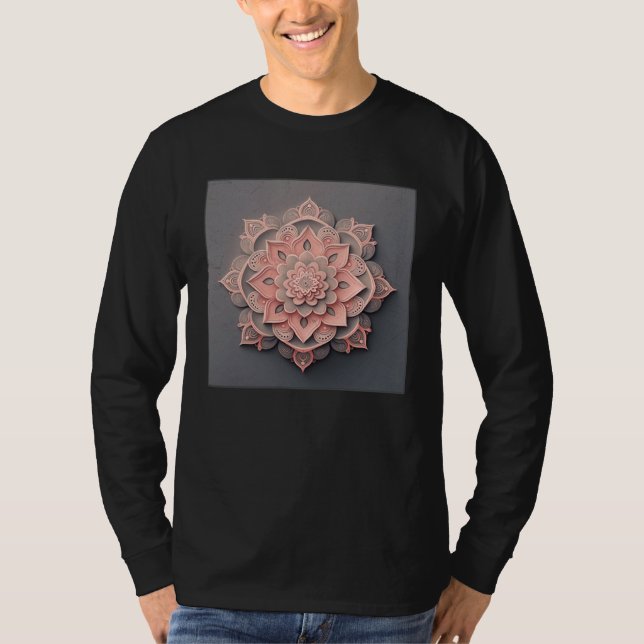 T-shirt Cute Mandala Lotus Flower Illustration Unique Wome (Devant)