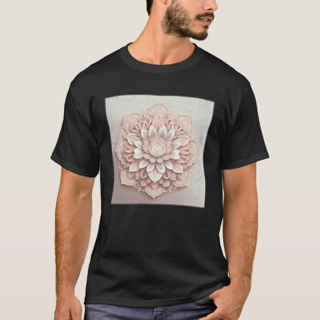 T-shirt Cute Mandala Lotus Flower Illustration Unique Wome (Devant)