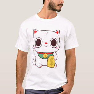 T-shirt Cute Maneki Neko Fortune Money Chat