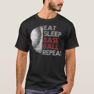 T-shirt Cute Mange Sleep Baseball Répéter Vintage Funny Ba