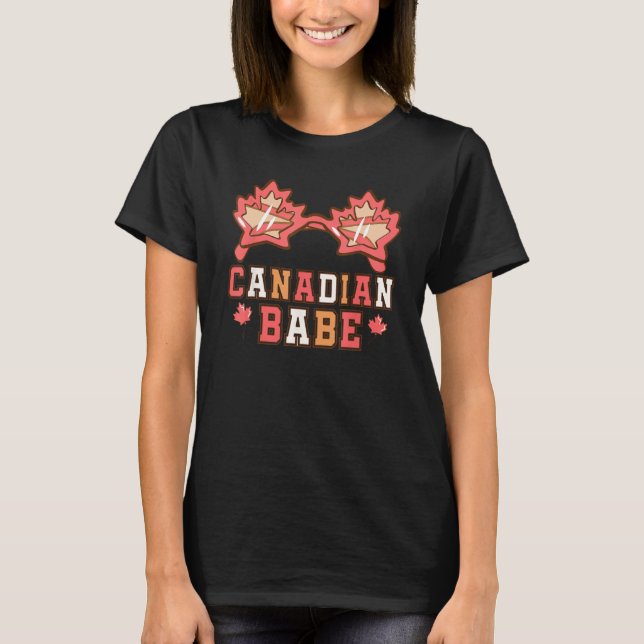T-shirt Cute Maple Leaf Sunglasses Canada Day Canadian Bab (Devant)
