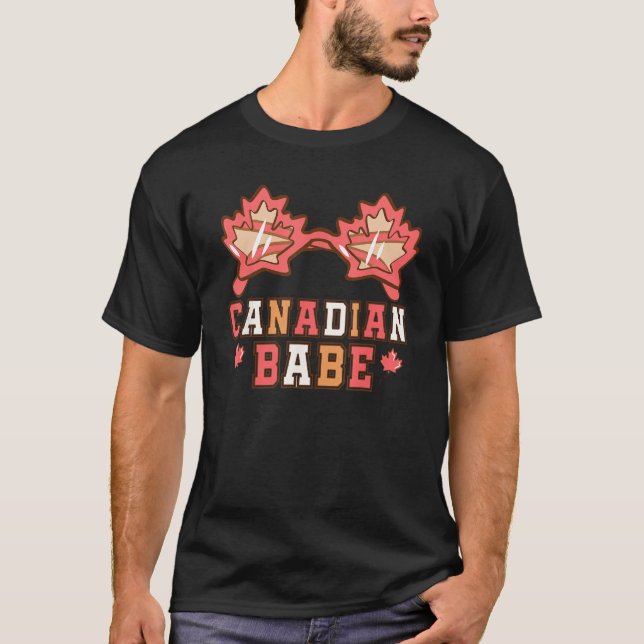 T-shirt Cute Maple Leaf Sunglasses Canada Day Canadian Bab (Devant)