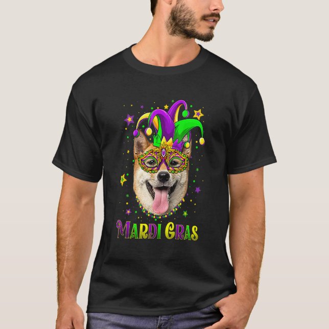 T-shirt Cute Mardi Gras Carnival Shiba Inu Dog Mardi Gras (Devant)