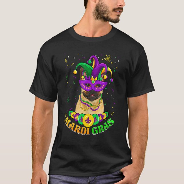 T-shirt Cute Mardi Gras French Bulldog Dog Dad Dog Mom Mas (Devant)