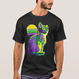 T-shirt Cute Mardi Gras Kitten Propriétaire de Chat New Or