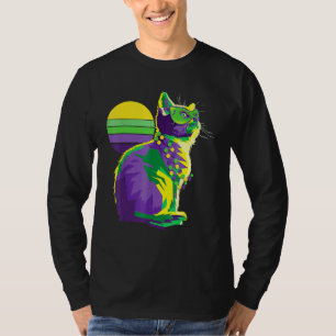 T-shirt Cute Mardi Gras Kitten Propriétaire de Chat New Or