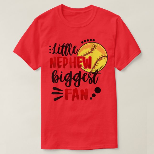 T-shirt Cute Matching Softball Famille Little Nephew Bigge (Design devant)