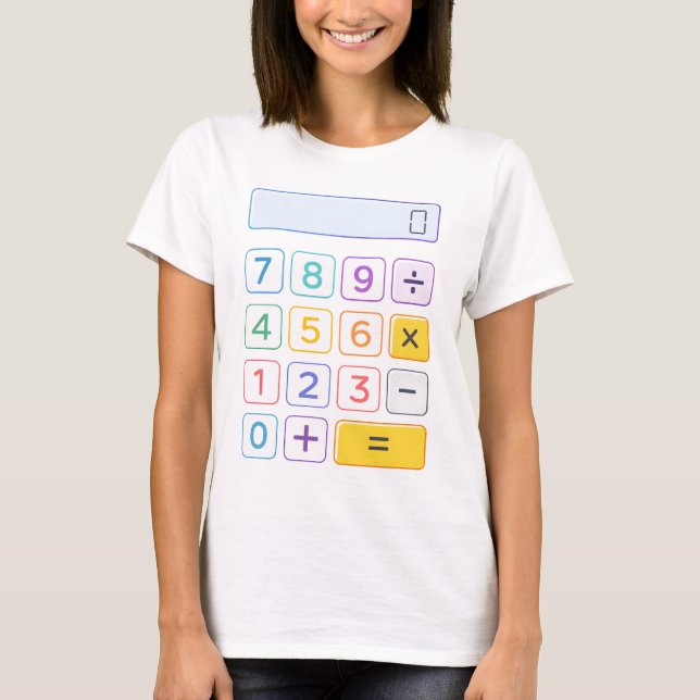 T-shirt Cute Maths Calculator T Shirt for Kids School (Devant)