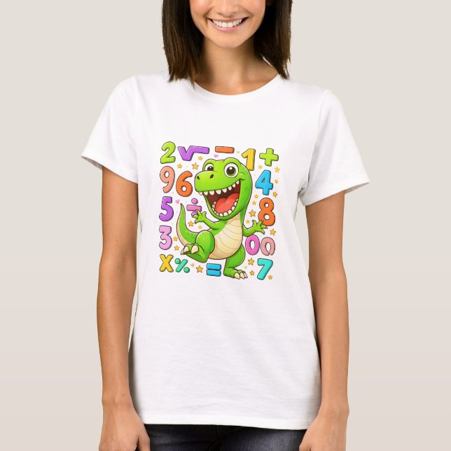 T-shirt Cute Maths Dinosaur Numbers T Shirt for Kids (Devant)
