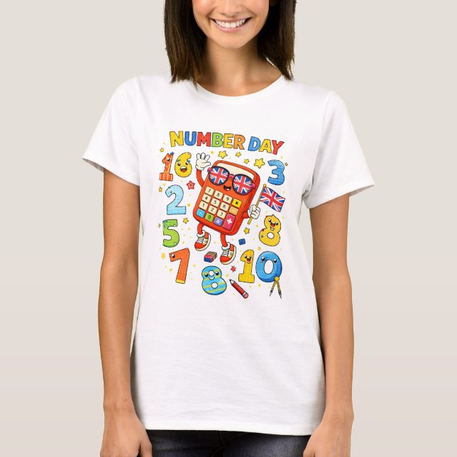 T-shirt Cute Maths Numbers Calculator Number Day T ShirtUK (Devant)