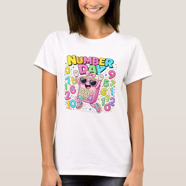 T-shirt Cute Maths Numbers Cat Number Day T Shirt KidsUK!! (Devant)
