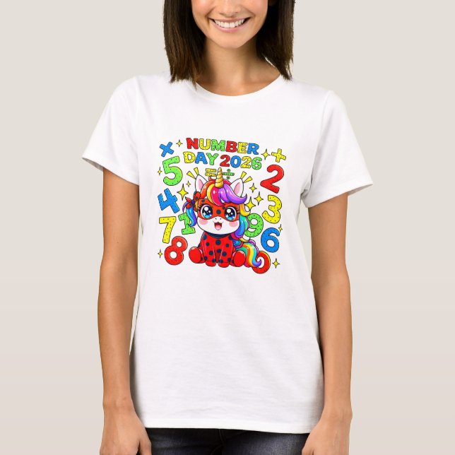 T-shirt Cute Maths Numbers Ladybird Number Day T Shirt UK (Devant)
