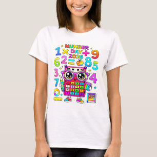 T-shirt Cute Maths Numbers Panda Calculatrice T Shirt Enfa
