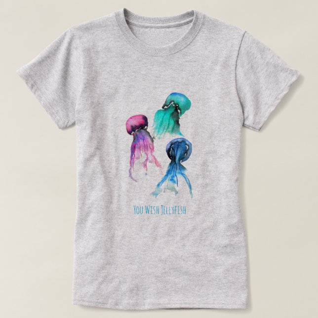 T-shirt Cute méduse trio aquarelle art (Design devant)