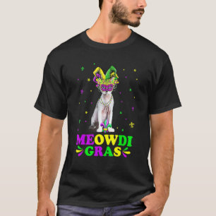 T-shirt Cute Meowdi Gras Devon Rex Cat Carnival Mask Mardi